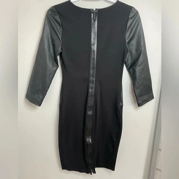 Guess - Black Fabric & Faux leather Dress - Small - Picture 4 of 4